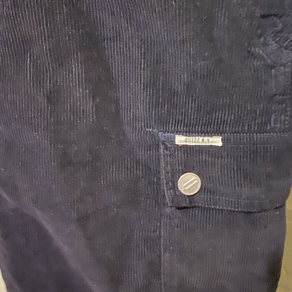 Y2K Black Corduroy Jumper Overall Dress Vest Back SZ‎ 6 Relaxed Fit Western - Picture 9 of 16